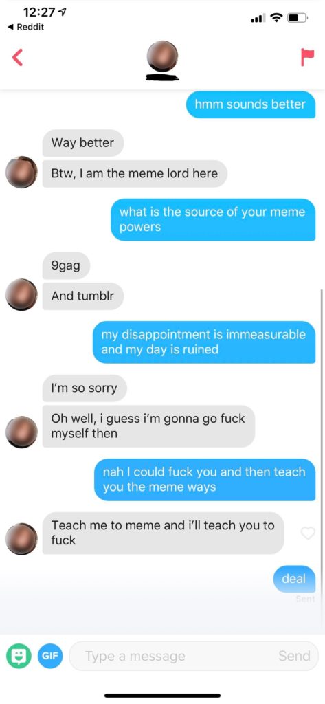 use memes in tinder conversation