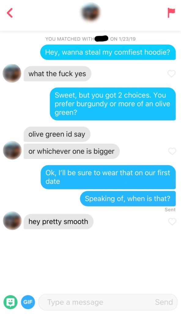 the cheesy tinder opener screenshot