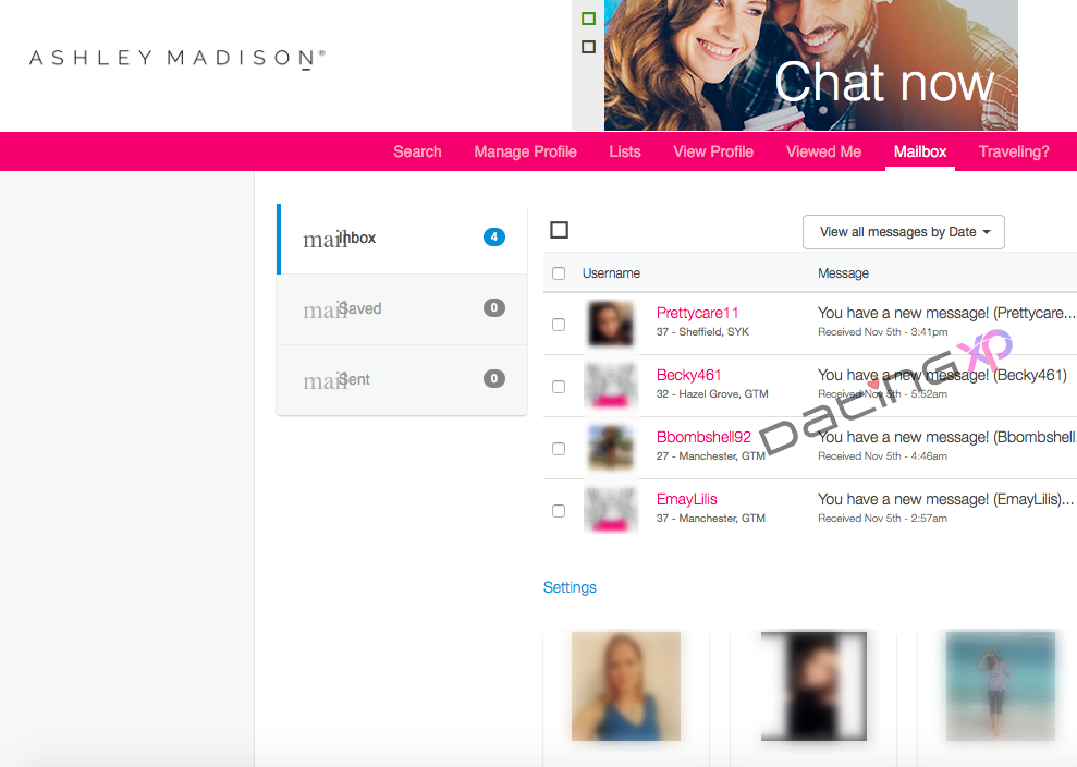 screenshot of ashleymadison design