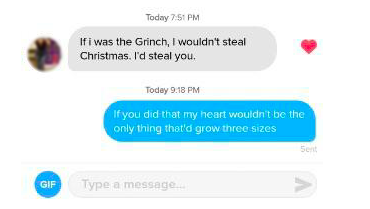 christmas opener in Tinder screenshot