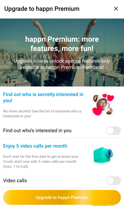 happn premium membership feature