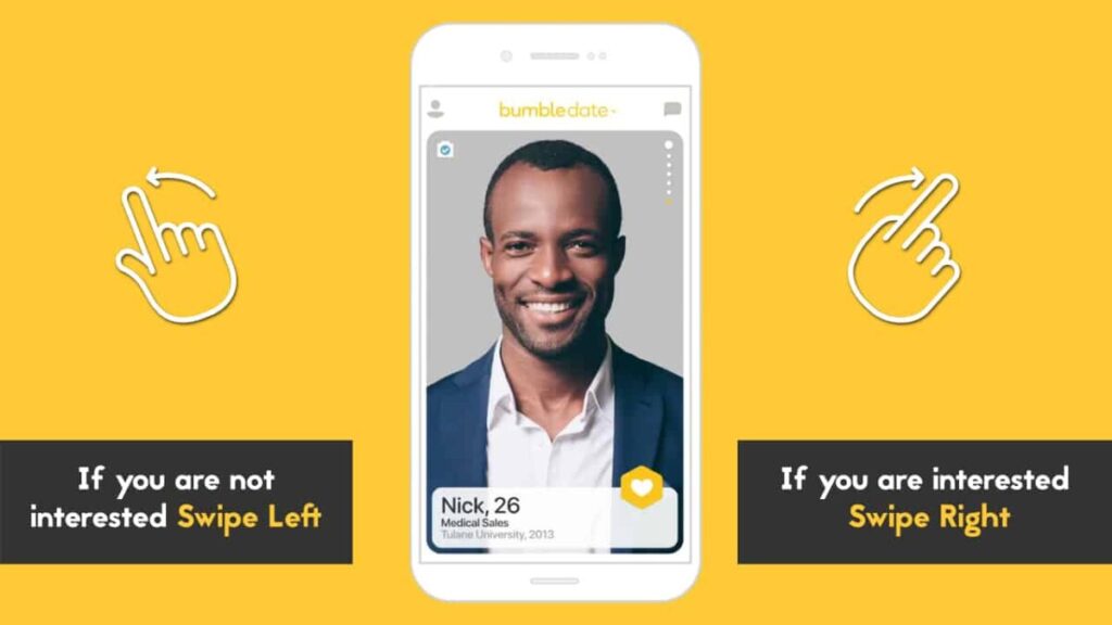 bumble swipe left or right