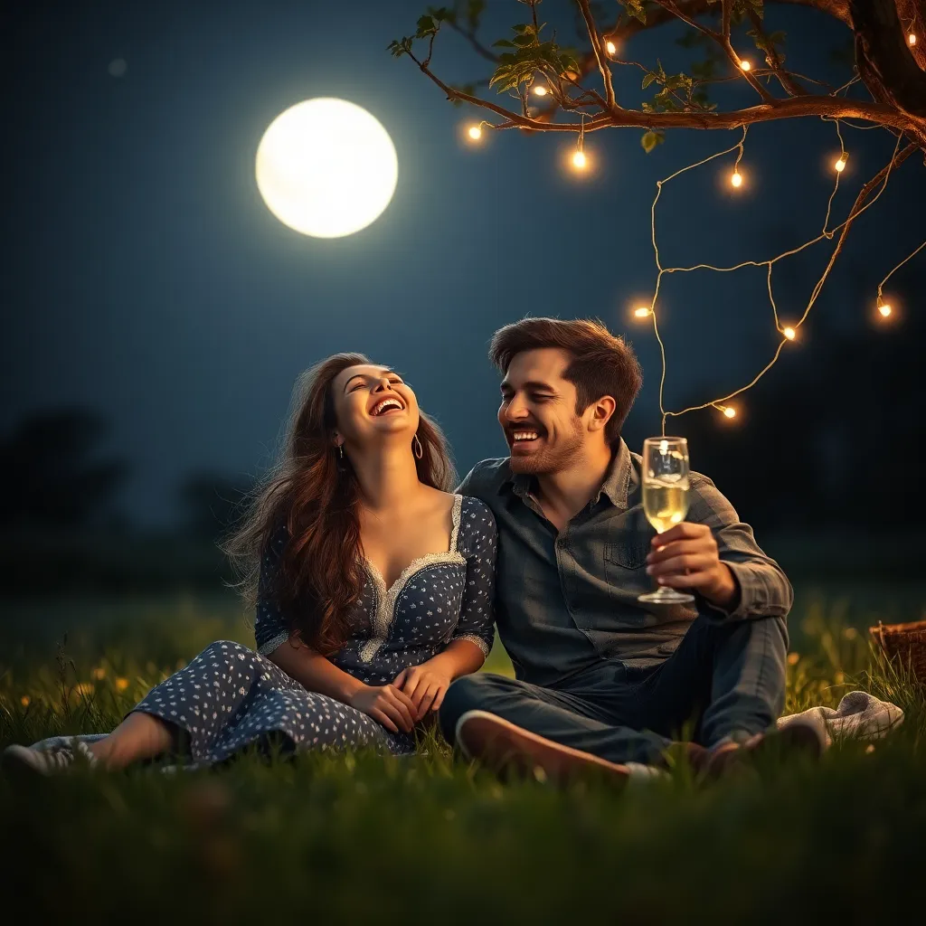 Giggling Under the Moonlit Sky